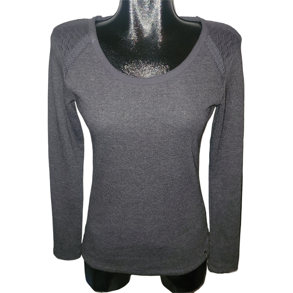 Woolrich Charcoal Grey Long Sleeve Scoop Neck Top Size XS